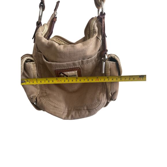 Fossil canvas crossbody bag with leather trim - Picture 3 of 6